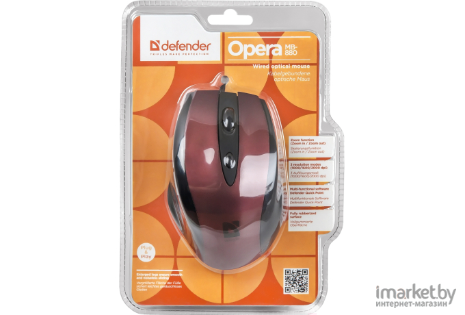 Мышь Defender Opera MB-880 / 52832 (красный)