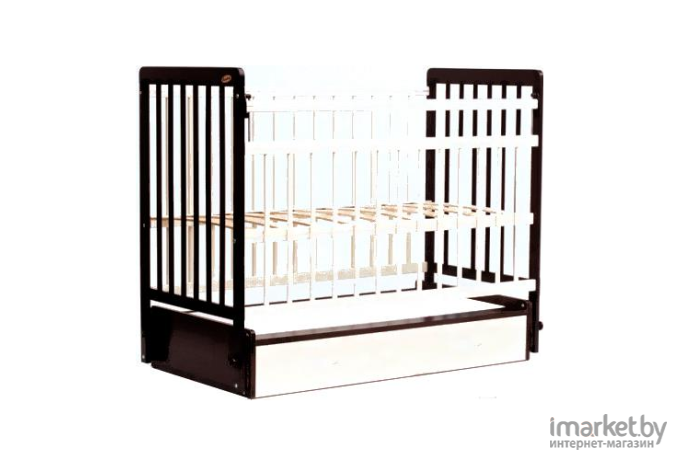 Классическая детская кроватка Bambini Euro Style М 01.10.04 (орех темный/слоновая кость)