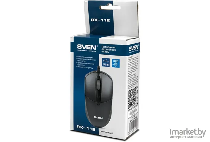 Мышь SVEN RX-112 USB+PS/2 Black