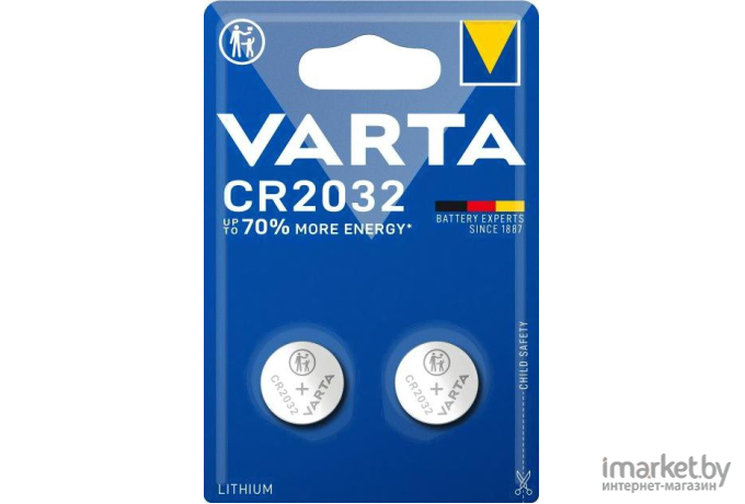 Батарейка, аккумулятор, зарядное Varta CR 2032 BLI 2