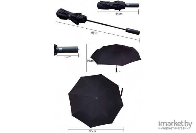 Зонт складной Xiaomi Automatic Umbrella JDV4002TY (черный)