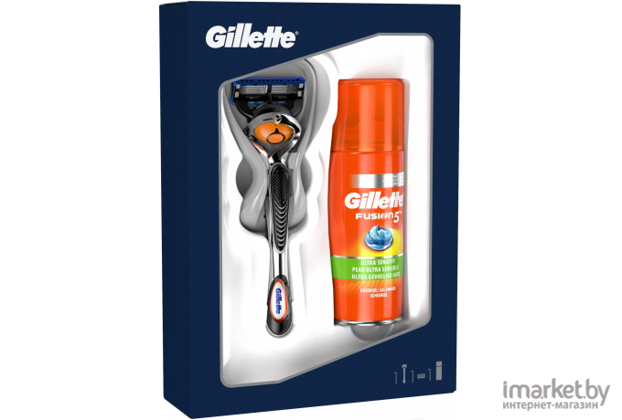 Набор косметики для бритья Gillette Fusion5 ProGlide бритва+1 кассета+Fusion5 гель для бритья 75мл