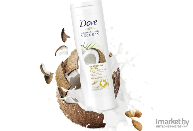 Лосьон для тела Dove Восстанавливающий с кокосовым маслом и миндальным молочком (250мл)