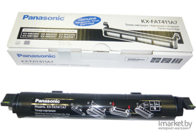 Картридж для принтера (МФУ) Panasonic Тонер KX-FAT411A7 черный (2000стр.) для KX-MB1900/2000/2010/2020/2030/2051/2061