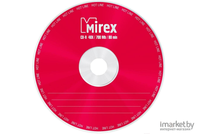 Оптический диск Mirex CD-R 700Mb HotLine 48x slim целофанирован [UL120050A8S]