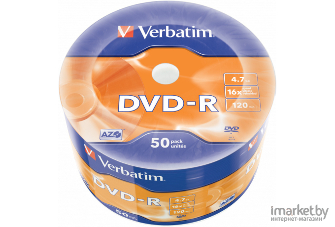 Оптический диск Verbatim DVD-R 4.7Gb 16x DLP Matt Silver 50 шт [43788]