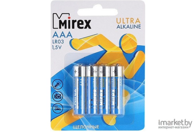 Батарейка, аккумулятор, зарядное Mirex АAA LR03 4шт [LR03-E4]