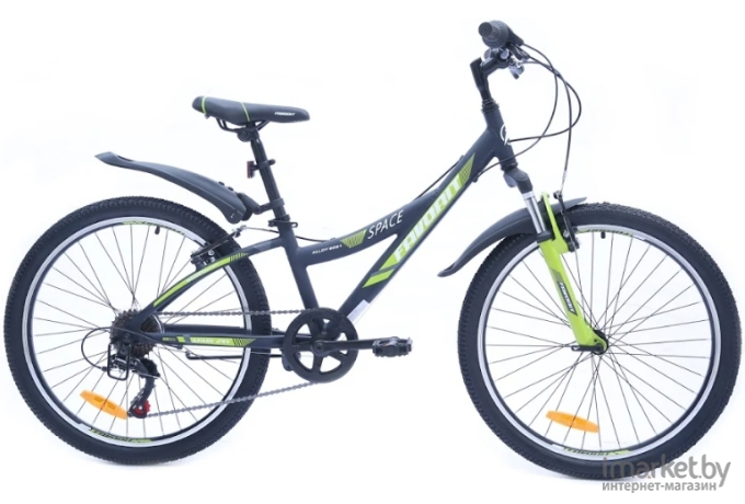 Велосипед Favorit Space 24 V рама 11 дюймов 2019 черный/зеленый [SPC24V.11GN]