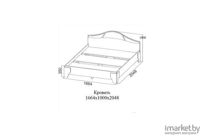 Кровать SV-Мебель Спальня Лагуна 5 160x200 Двуспальная дуб венге/дуб млечный