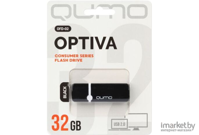 Usb flash QUMO 32GB 2.0 Optiva 02 QM32GUD-OP2-black Black [17826]
