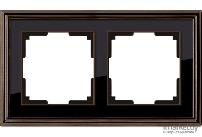 Рамка для выключателя и розетки Werkel Palacio 2 поста WL17-Frame-02 бронза/черный [a037688]