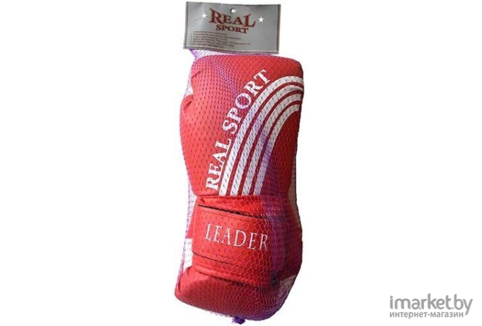 Боксерские перчатки Real sport Leader 4 Oz красный