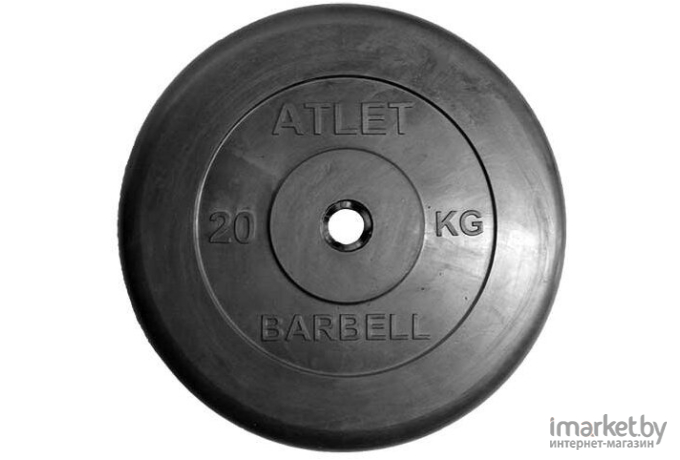 Диск для штанги MB Barbell Atlet d-31 20кг черный