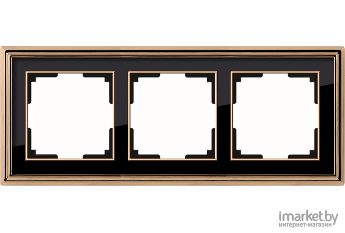 Рамка для выключателя и розетки Werkel Palacio 3 поста WL17-Frame-03 золото/черный [a037674]