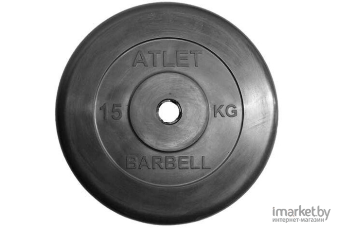 Диск для штанги MB Barbell Atlet d-31 15 кг черный