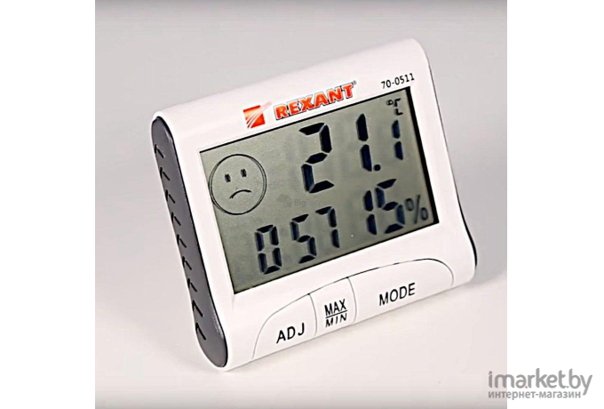 Термогигрометр Rexant с часами и функцией будильника [70-0511]