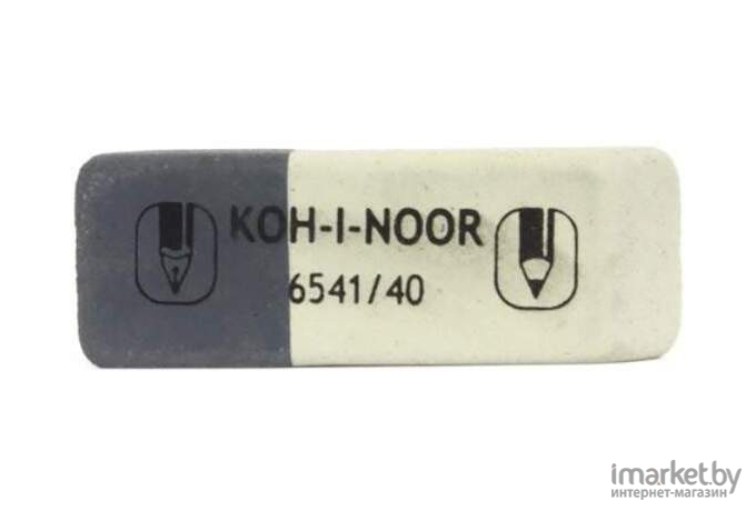 Ластик Koh-i-Noor 6541/40 каучук 57x19.5x8 мм скошенный серый/белый