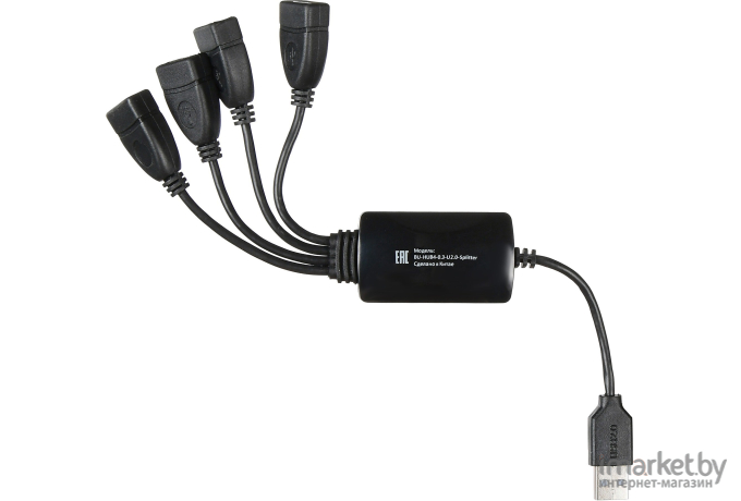 USB-хаб Buro BU-HUB4-0.3-U2.0-Splitter черный