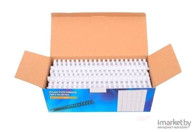 Пружина для переплета Office-Kit Пластиковые 6 мм 15-30 листов 100 шт белый [BP2001]