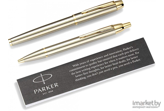 Ручка-роллер Parker IM Core TK223 Brushed Metal GT набор [2093217]