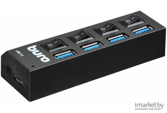 USB-хаб Buro BU-HUB4-U3.0-L черный