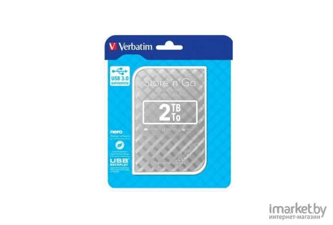 Внешний жесткий диск Verbatim Store N Gо Gen2 2TB серебристый [53198]