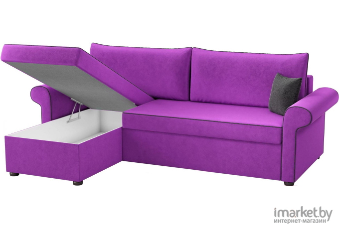 Угловой диван Mebelico Милфорд 91 левый 59554 микровельвет фиолетовый