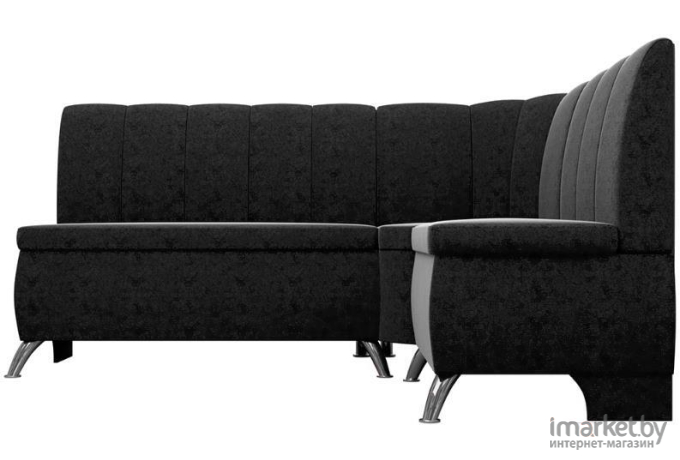 Кухонный диван Mebelico Кантри 113 правый вельвет черный