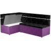 Кухонный угловой диван Лига Диванов Классик левый микровельвет черный/фиолетовый (28779L)