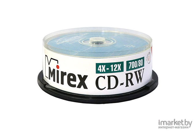 Оптический диск Mirex CD-RW 700 Mb 12х Cake Box 25 [202349]