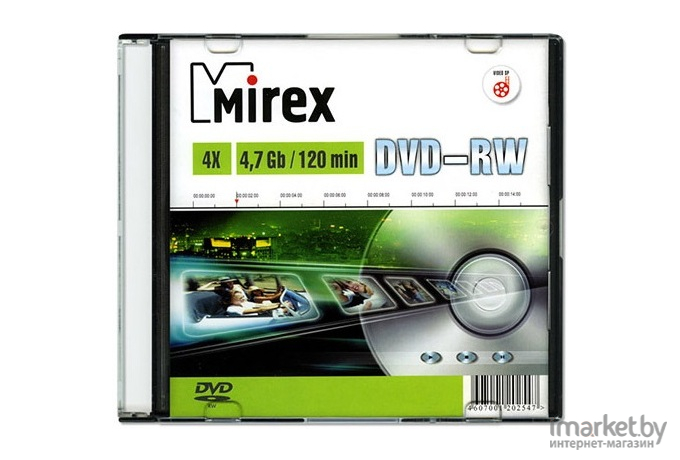 Оптический диск Mirex DVD-RW 4.7 Gb 4x Slim Case 1 [202547]