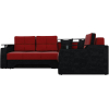 Угловой диван Mebelico Комфорт 90 правый 57409 микровельвет красный/черный