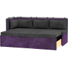 Кухонный угловой диван Лига Диванов Метро левый микровельвет черный/фиолетовый (28575L)