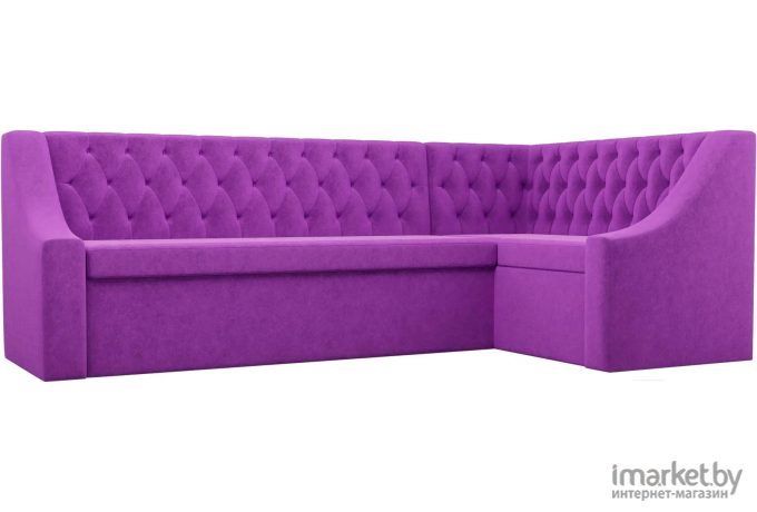 Кухонный диван Mebelico Мерлин правый вельвет фиолетовый