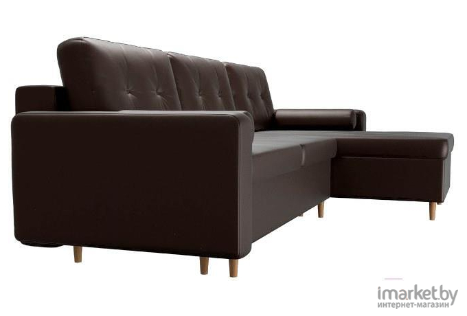 Угловой диван Mebelico Белфаст 492 правый 59062 экокожа коричневый