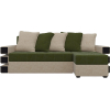 Угловой диван Mebelico Венеция 79 правый микровельвет зеленый/бежевый