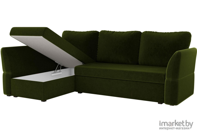 Угловой диван Mebelico Гесен 100 левый 60059 микровельвет зеленый