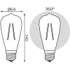 Светодиодная лампа Gauss LED Filament ST64 E27 8W Golden 740lm 2400К 1/10/40 [157802008]
