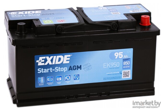Аккумулятор Exide Start-Stop AGM EK950 95 А/ч