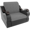 Кресло-кровать Лига Диванов Меркурий 80 рогожка серый/экокожа черный (106319)