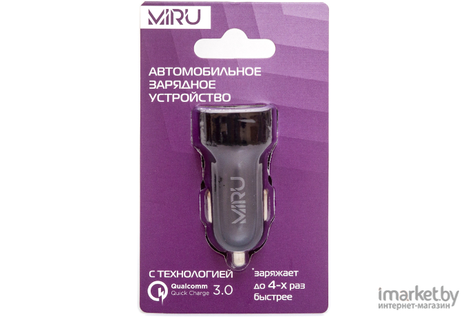 Зарядное устройство Miru Quick Charge 3.0 черный [5031]
