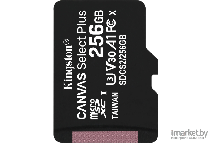 Карта памяти Kingston microSDHC 256GB microSDXC Class10 UHS-I Canvas Select up 100MB/s [SDCS2/256GB]