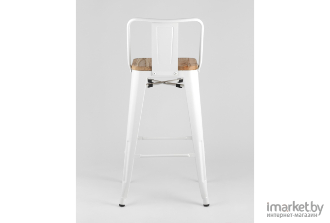 Барный стул Stool Group Tolix wood со спинкой белый глянцевый [YD-H765E-W LG-02]