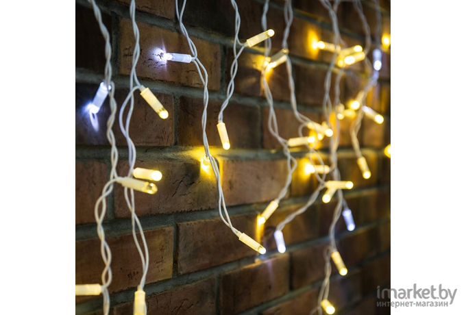 Новогодняя гирлянда Neon-night Айсикл 4.8x0.6 м 176 LED прозрачный провод теплый белый [255-146]