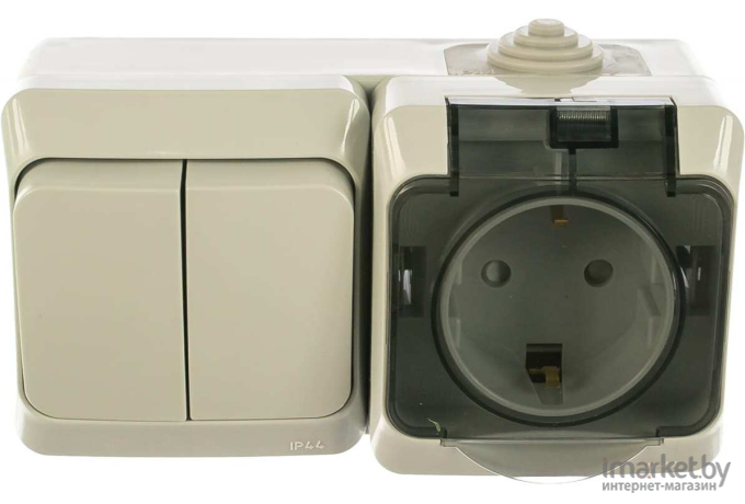 Розетка Schneider Electric Блок выключатель+розетка Этюд BPA16-242C