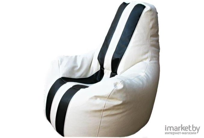 Кресло-мешок Flagman Спортинг С2.3-03 белый/черный