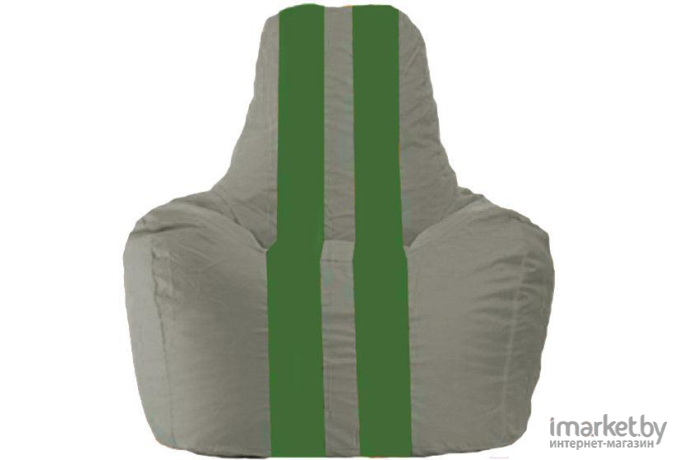 Кресло-мешок Flagman кресло Спортинг С1.1-341 серый с оливковыми полосками