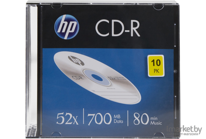 Оптический диск HP CD-R 700Mb 52x slimbox 10 шт [69310]
