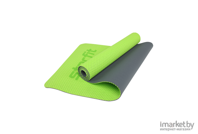 Коврик для йоги и фитнеса Starfit FM-202 TPE 173x61x0,7 см ярко-зеленый
