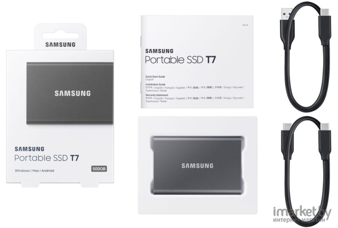 Внешний накопитель Samsung T7 Touch USB3.2  500 ГБ черный [MU-PC500T/WW]
